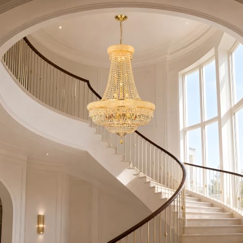 Gold Crystal Chandeliers for Dining Room (Gold / D30'' - 28Lights)