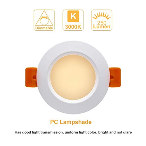 2 Inch LED Recessed Lighting (3000k (Warm White) / 1 Pack (White))