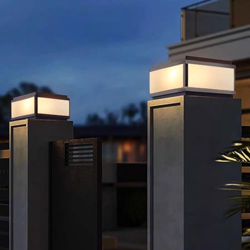 All Copper Steel Glass Outdoor Post lights (Frosted glass / 12X12IN)
