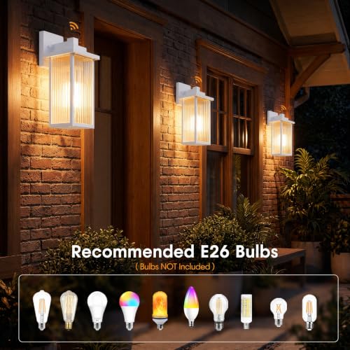 15 Inch Dusk to Dawn Outdoor Wall Light (White / 15''-1 Pack)