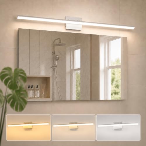 Bathroom Vanity Light Bar Over Mirror Nickel 48 Inch 3CCT (Nickel / 48-Inch)