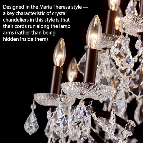 Large Crystal Chandeliers for High Ceilings 42 Lights Maria Theresa Chandelier Light Fixture Heavy Modern Chandelier for Foyer Hallway Entryway Staircase Brown 75" H x 49.2" D (Brown / 42 Lights)
