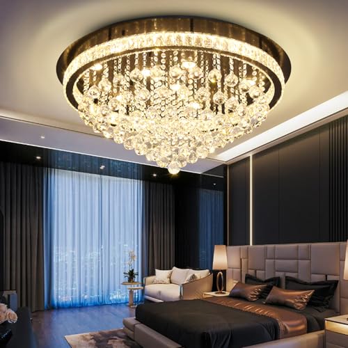 Dia 32" Modern Crystal Chandeliers for Dining Room (Black / Dia 32")
