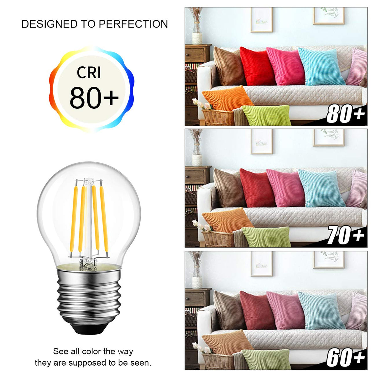 G14 LED Filament Bulb (4.5w-transparent / 6 Count (Pack of 1))