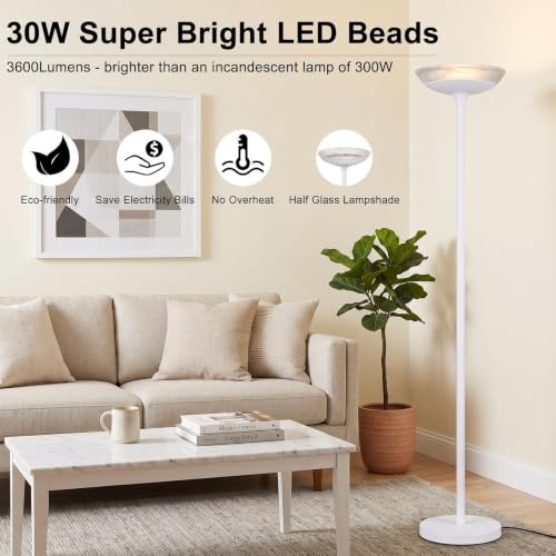 Torchiere Floor Lamp (White Floor Lamp)