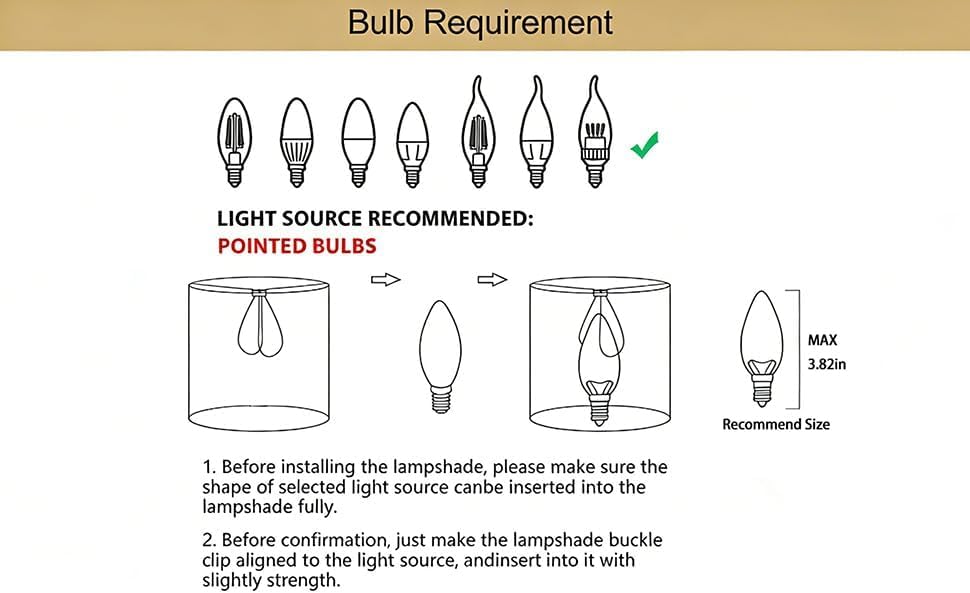 Chandelier Lamp Shades (White-3PCS)