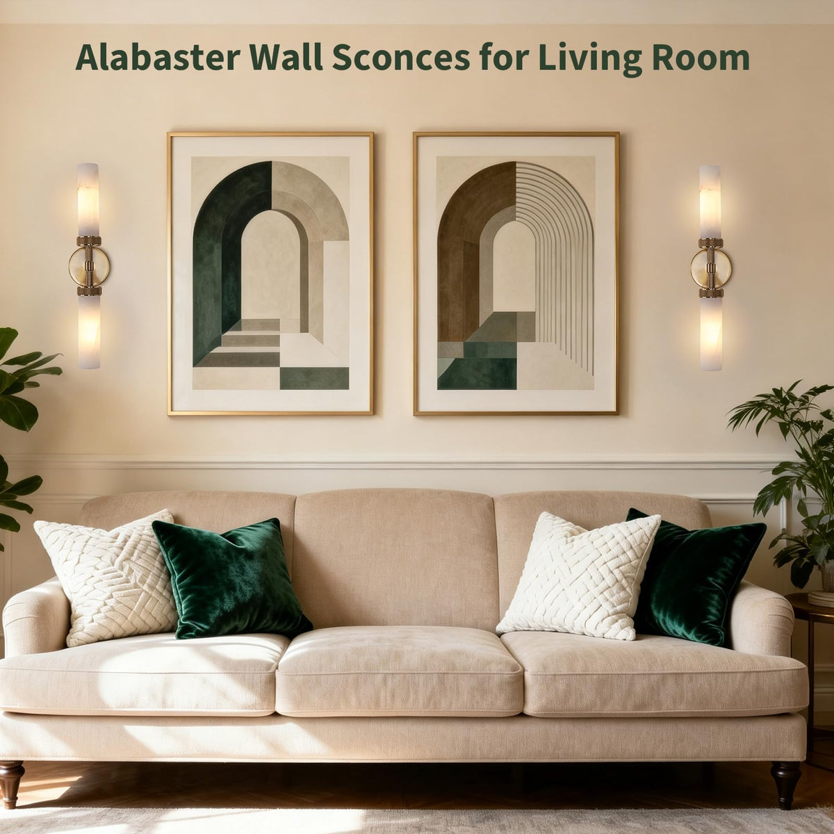 Alabaster Wall Sconces (Gold-22in-1 Pack)