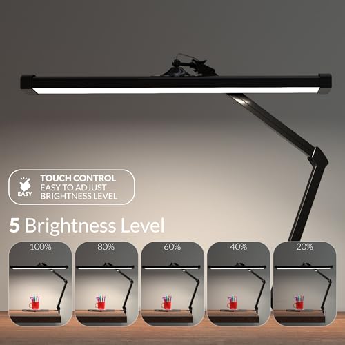 Ultra Bright 4500 Lumens Powerful Professional Eye Care LED Desk Lamp (Black)