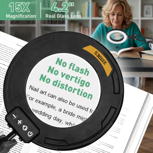 Magnifying Glass with Light and Clamp (4.2IN)