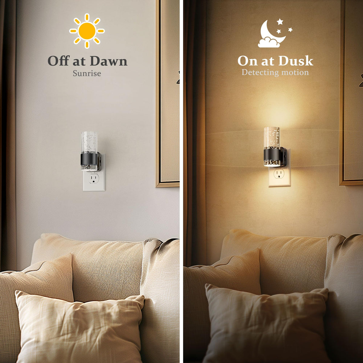 Night Light Night Lights Plug into Wall (Pure Black)