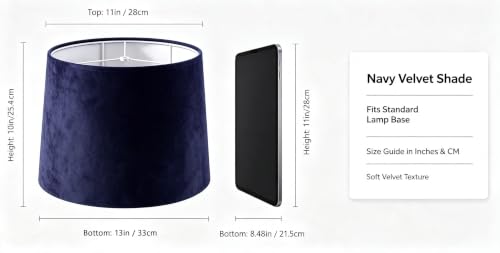 Blue Velvet Lamp Shades Set of 2 (Blue-Velvet / 11×13×10 IN-2 PCS)