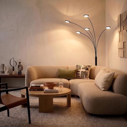 Orion Arc Floor Lamp for Living Room (Sanded Black)