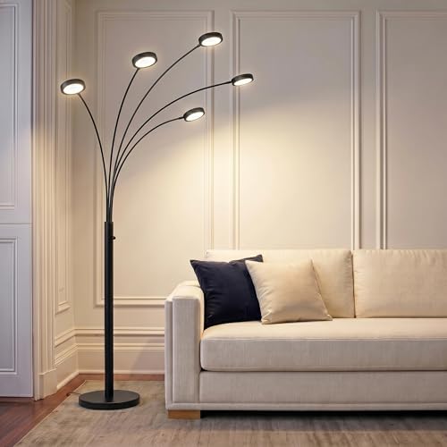 Orion Arc Floor Lamp for Living Room (Sanded Black)