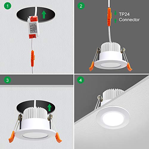 Smart 2 Inch LED Recessed Lighting RGB WiFi Downlight (RGB (Red, Green, Blue) / 4 Pack (White))