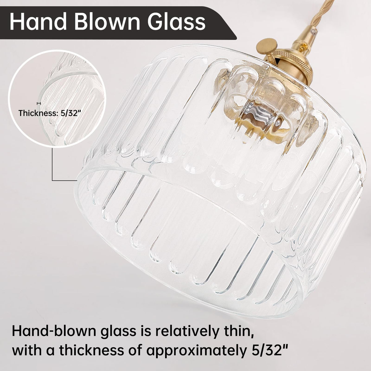 Plug in Pendant Light Hanging Light Fixture Corded On (Clear)