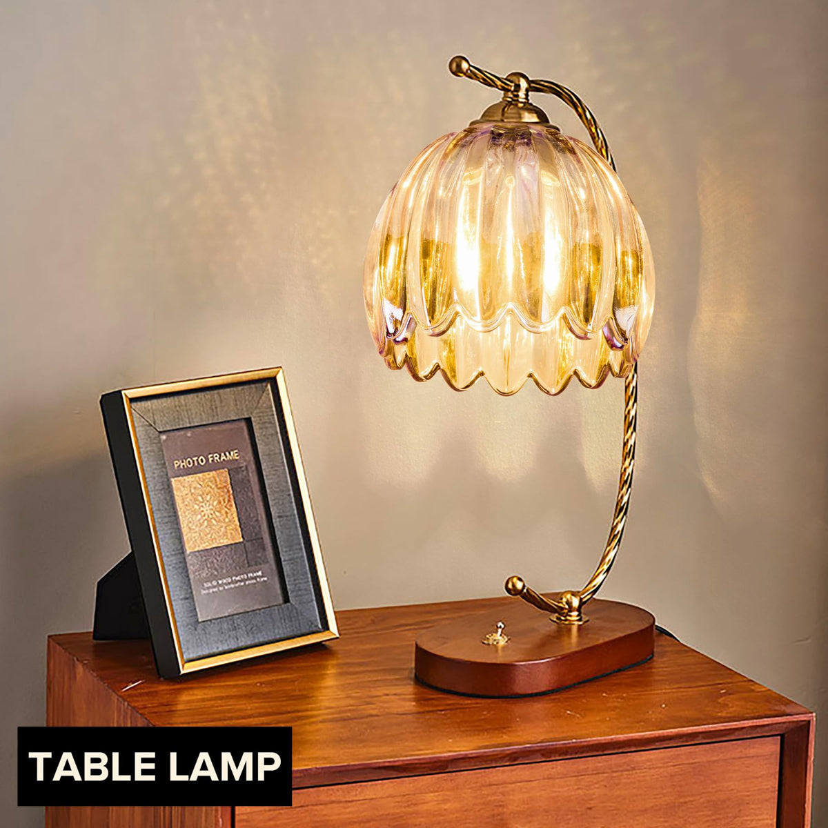 Amber Tulip Glass Lamp Shades 3Pcs (Tulip Amber / 3 Pack)
