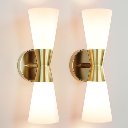 Indoor Wall Sconce 2 Light Modern Up and Down Wall Sconce Small Indoor Exterior in Textured Black Finish Easy Install Light Fixtures for Hallway Entrance