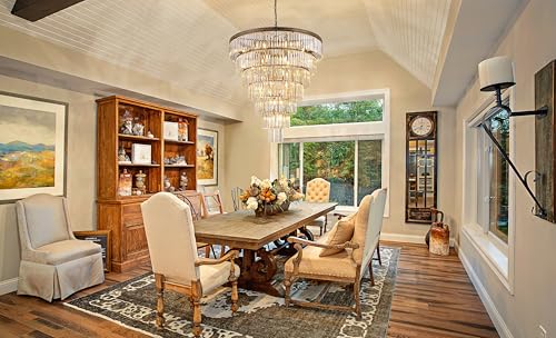 Large Crystal Chandelier for High Ceiling (40 Inches / Bronze)