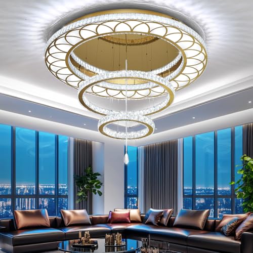 40" Modern Crystal Chandelier (Gold / W:40inches)