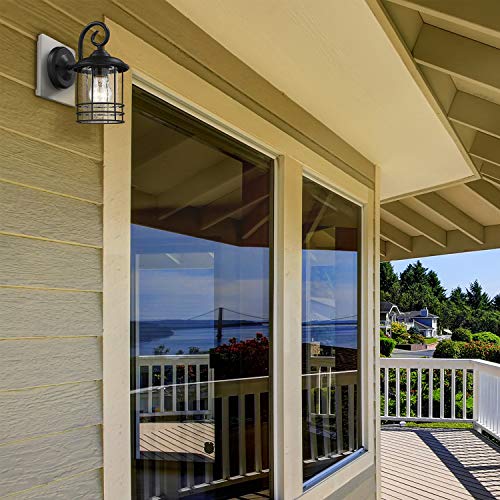 5.5" Wide Compact Narrow Farmhouse Matte Black Porch Light 2 Pack (Black / 2 Pack H9.8")