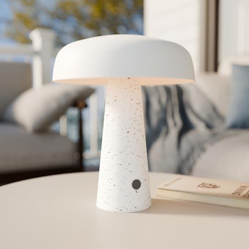 Novogratz x Globe 10" 3.5W LED Integrated Rechargeable Table Lamp (Off-White)