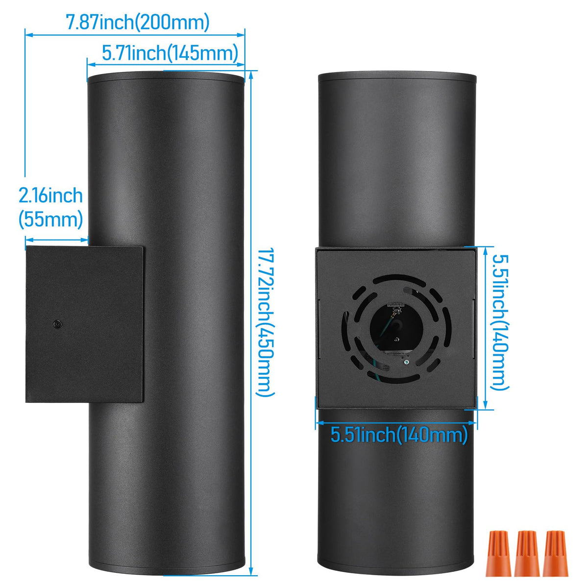 4 Pack 18 Inch 5CCT LED Cylinder Up Down Wall Light Outdoor (5CCT / 18 Inch)