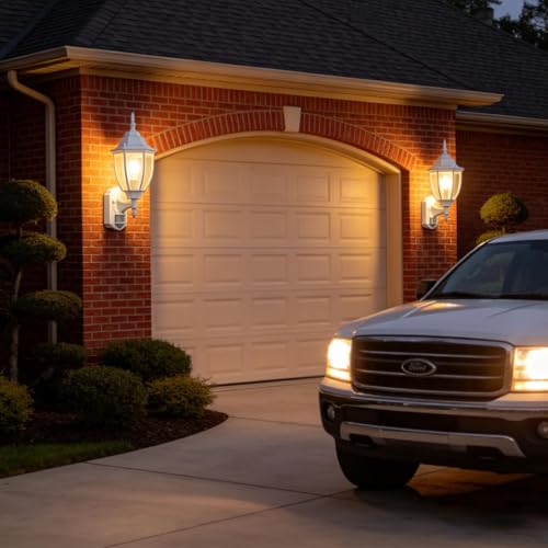 Porch Lights Outdoor Motion Sensor Wall Sconce Anti (White / Standard - 2 Pack)