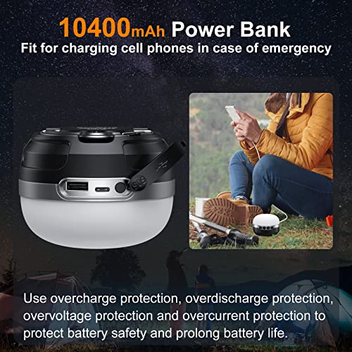 LED Camping Lantern Rechargeable 1400LM (Bright Black)