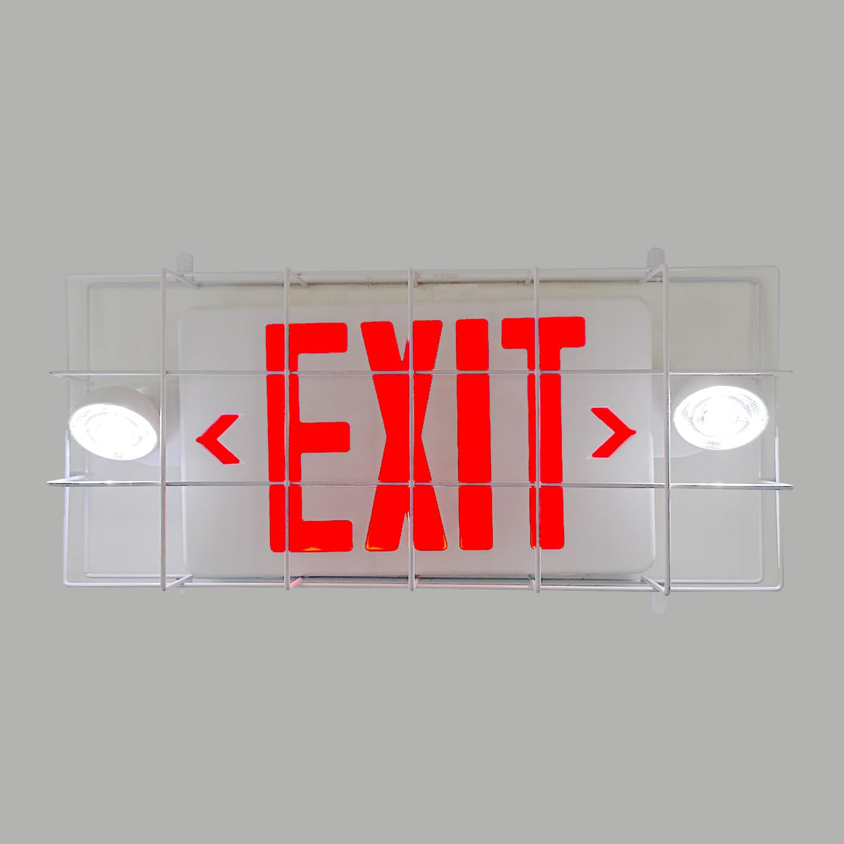 Exit Sign Combo with Wire Cage (Exit Sign Combo with Round Head)