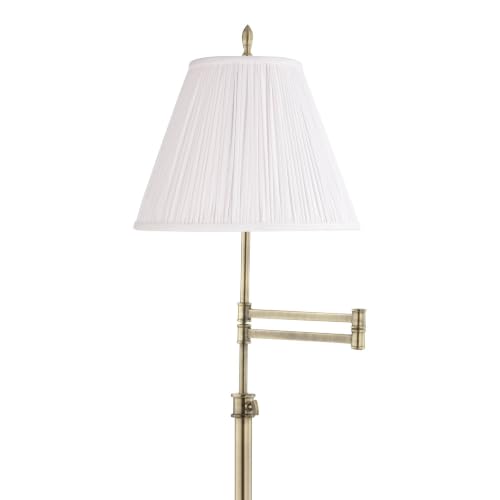 360 Lighting Westbury Brass Swing Arm Floor Lamp with Classy White Shade