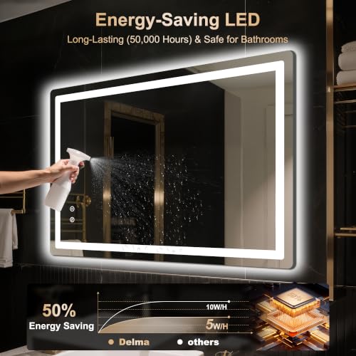 30x45 LED Bathroom Vanity Mirror with Lights (3 Light Modes / 30"L x 45"W)