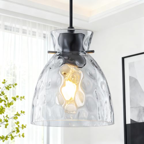 Hammered Glass Pendant Lighting for Kitchen Island Pendant Light Fixtures Over Kitchen Sink Pendant Lights for Bathroom Bedroom Dining Room
