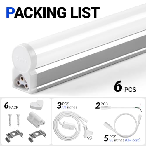 T5 LED Ceiling Light Fixtures (5000k Daylight White / 2 Feet)