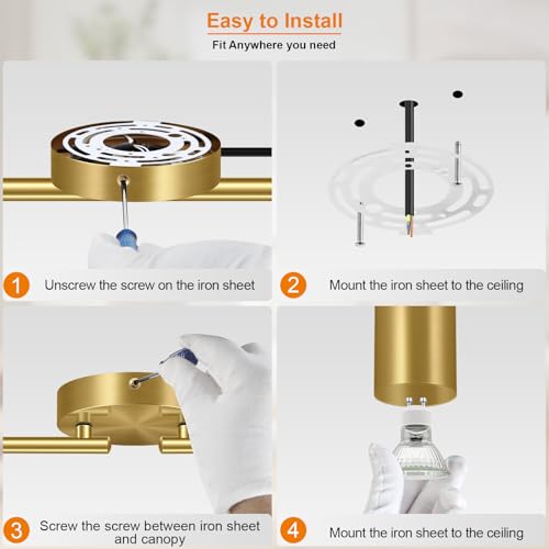 Plug in Track Lighting LED (8-Light Track Light(Gold))