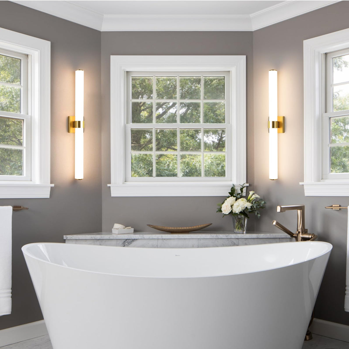 Gold Bathroom Light Fixtures Over Mirror (Gold / 31 INCH)