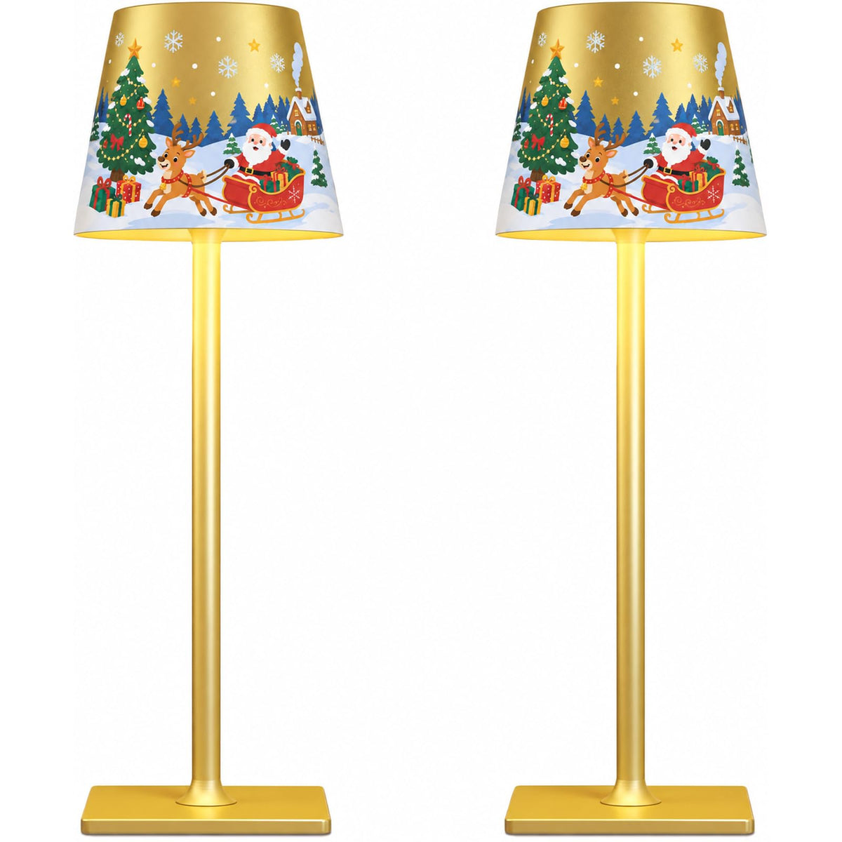 Gold Rechargeable Cordless Table Lamp (Christmas Gold)