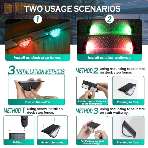 6 Pack Solar Step Lights for Outside
