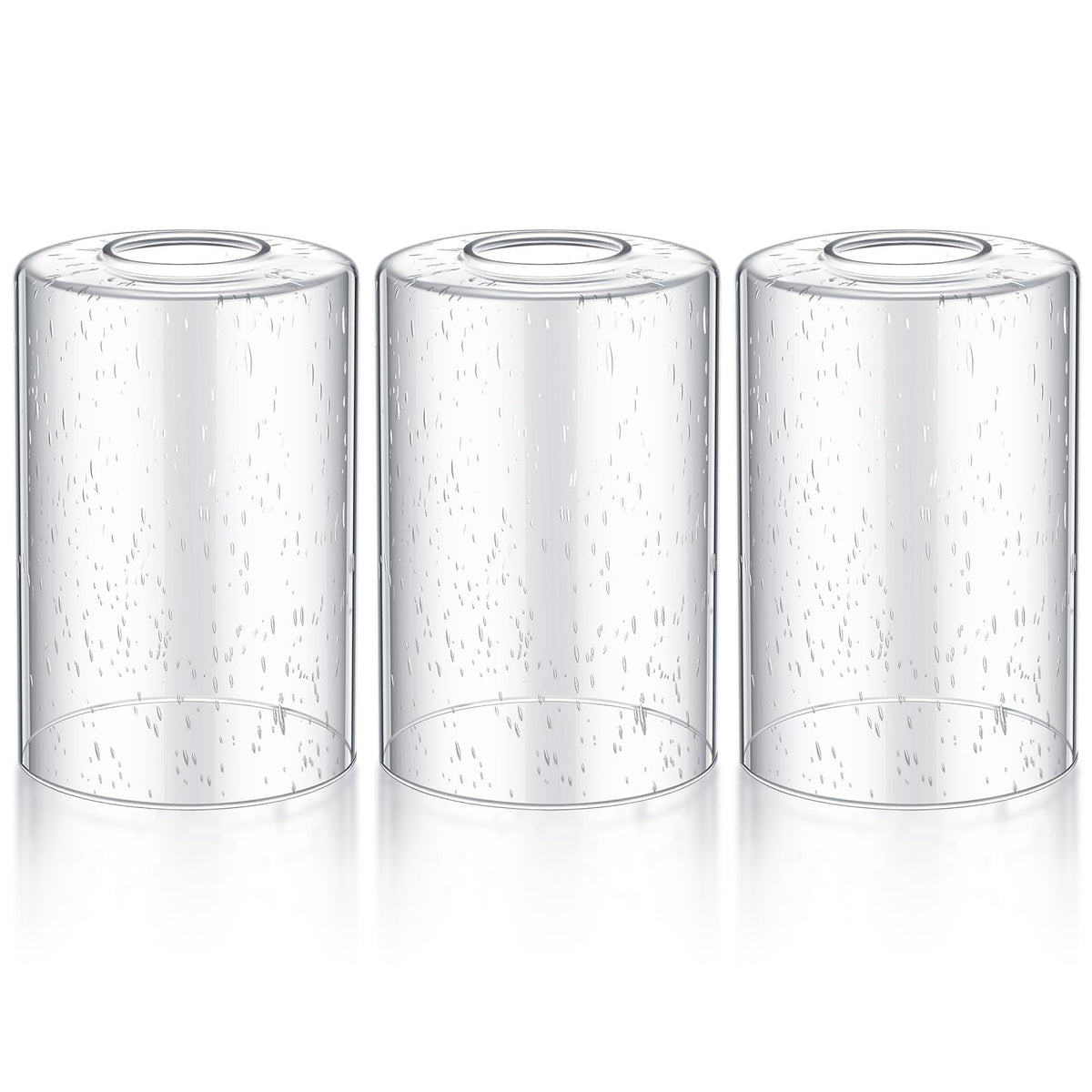 3 Pcs Clear Bubble Seeded Glass Lamp Shade 1 (Clear / Bubble Seeded)