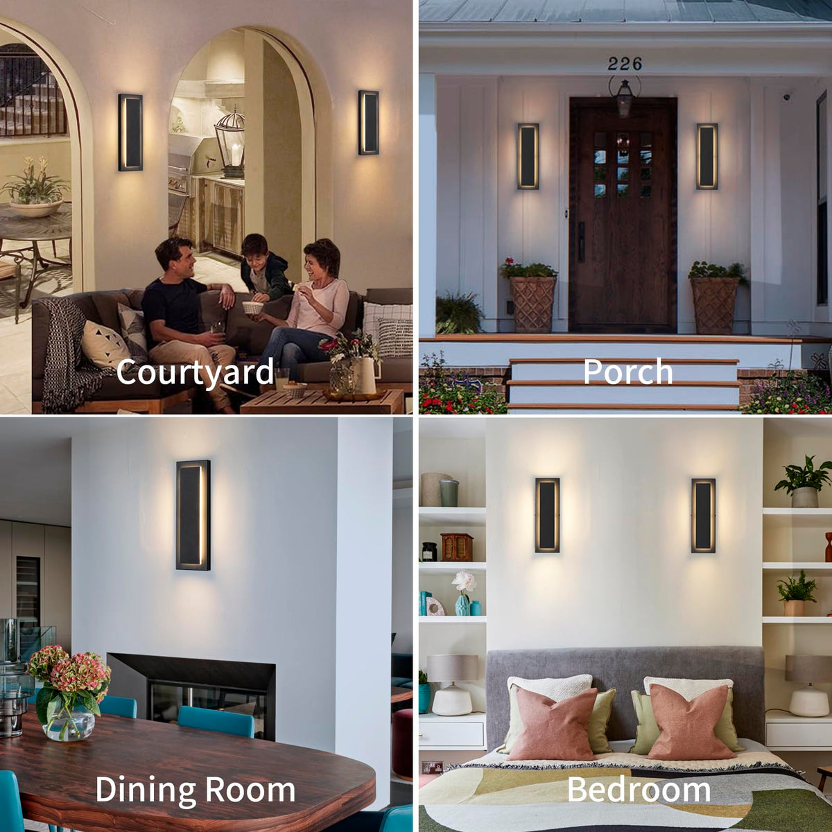 Outdoor Wall Light Modern Wall Lighting 15.7 in (Black 1-tier Modern Design / 15.7 Inches（40 cm）)