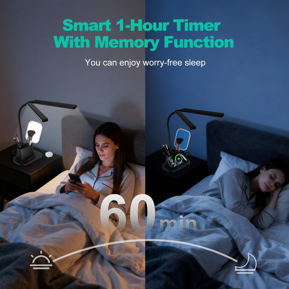 Desk Lamp with USB (Black / Medium)
