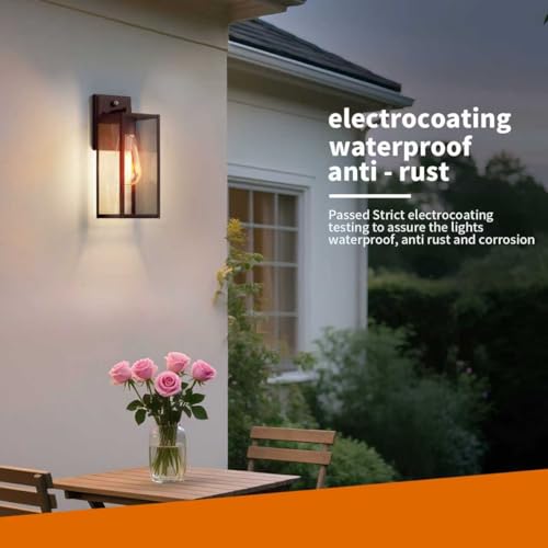 2 Pack 15'' Oil Rubbed Bronze Dusk to Dawn Outdoor Front Porch Lights for Outside (Oil-Rubbed Bronze / Large-14.8'')