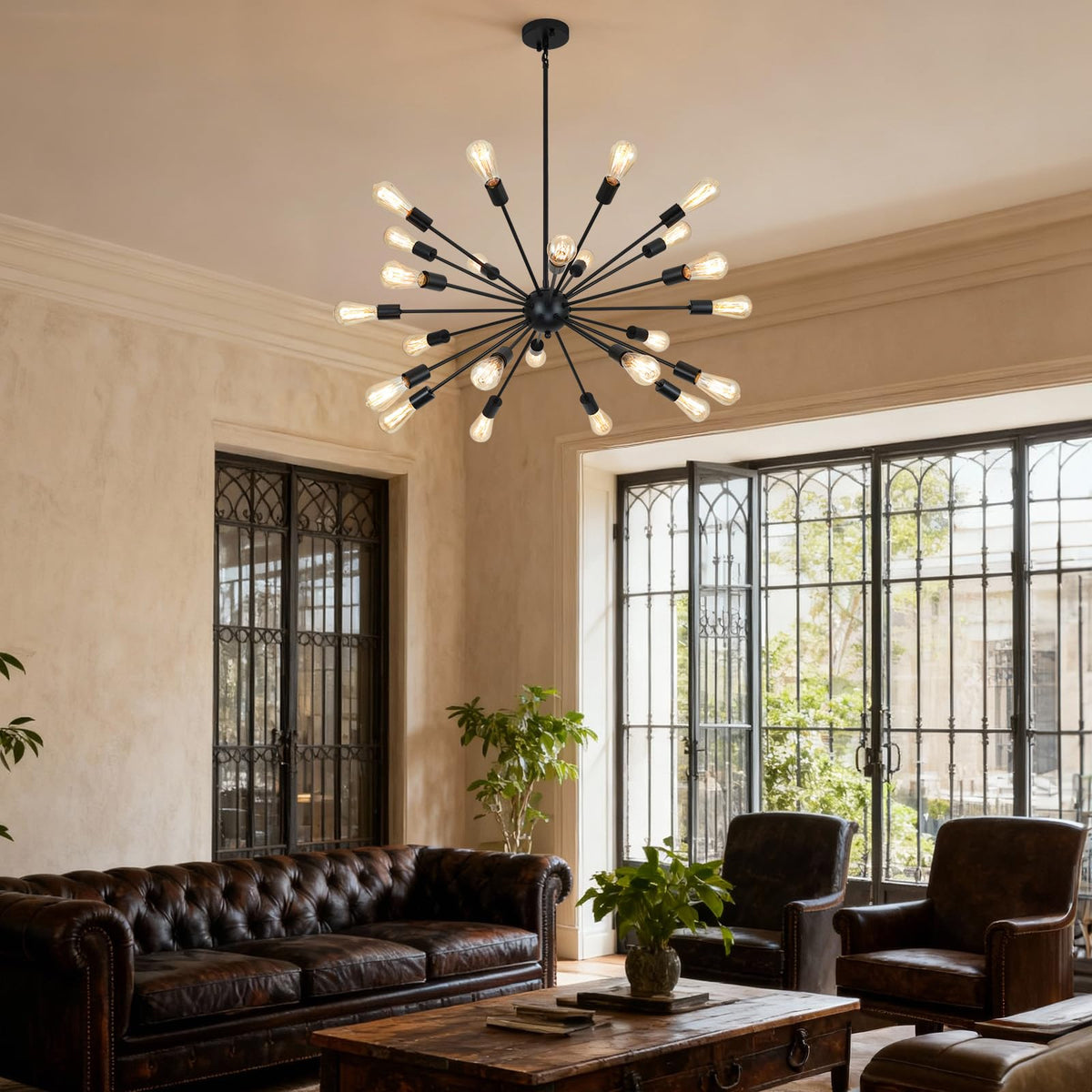 Large Black Chandelier (Black / 24 Lights)