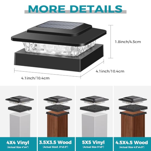 Solar Post Cap Lights 12 Pack (Black / 12 Pack)
