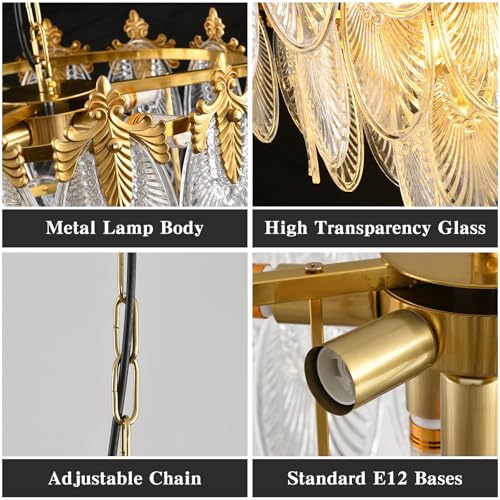 Modern Large Crystal Chandelier (Gold / 31.5 inches)