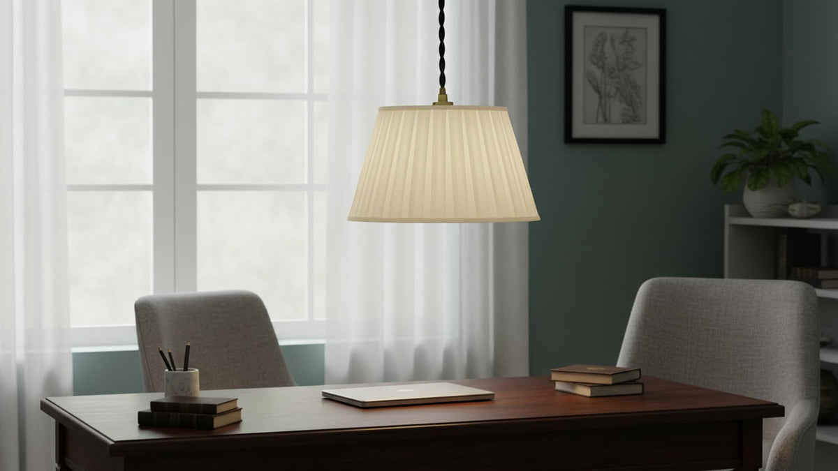 33202 Box Pleated Large Empire Spider Construction Lamp Shade (Off White & 18" Width)