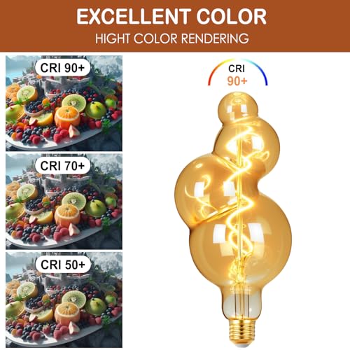 4W Filament 2700K Warm Lights (Oversized Special Bubble Lights(dimmable))