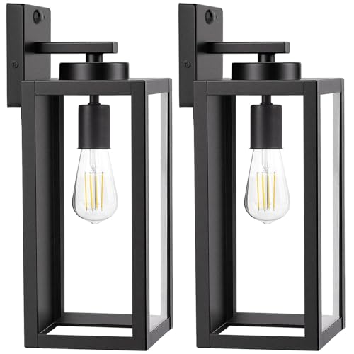 15" Large Upgraded Motion Sensor Outdoor Wall Lights (Black(Motion Sensor) / 15.5 inch)