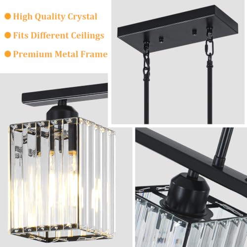 4 Light Modern Crystal Kitchen Island Lighting