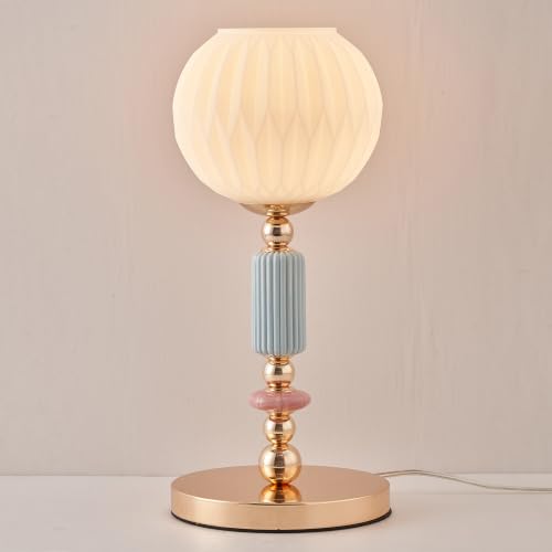Table Lamp Modern Metal Base Desk Lamp with Plug Cord Switch for Bedroom Dining Room Living Room