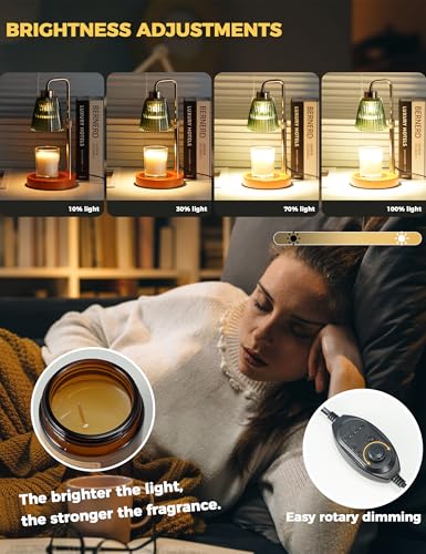 Green Candle Warmer Lamp with 24h Cycle Timer (Green)